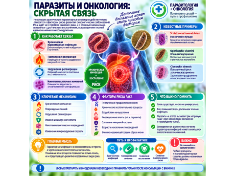 Паразиты и онкология: скрытая связь и механизмы развития рака