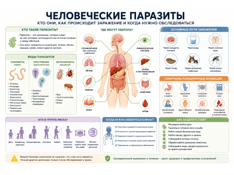 Какие бывают паразиты у человека: виды, пути заражения, симптомы и диагностика