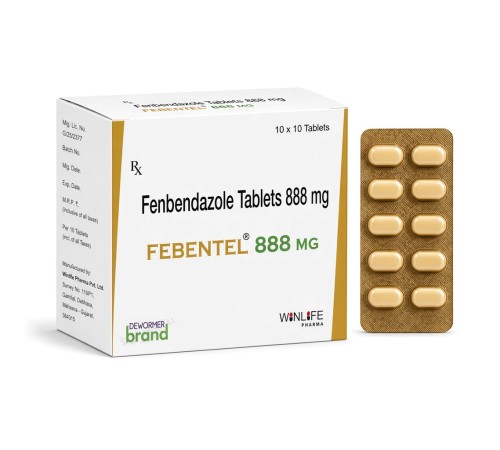 Фенбендазол для человека 888 мг FEBENTEL, 10 таблеток